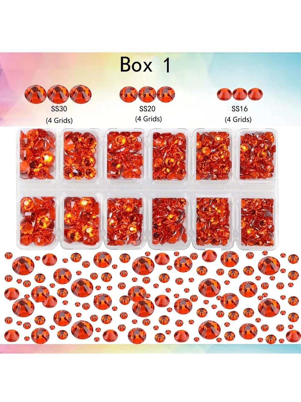 Red Rhinestones Light Siam 8000pc Set - Picture 7 of 8
